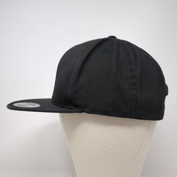 Volcom Snapback Cap Black One Size Adjustable Embroidered Vented Holes 6 Panel - Picture 3 of 9